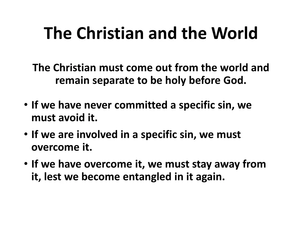 the christian and the world 2