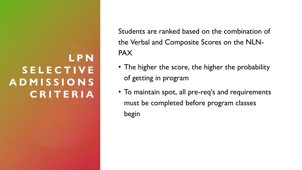 students are ranked based on the combination