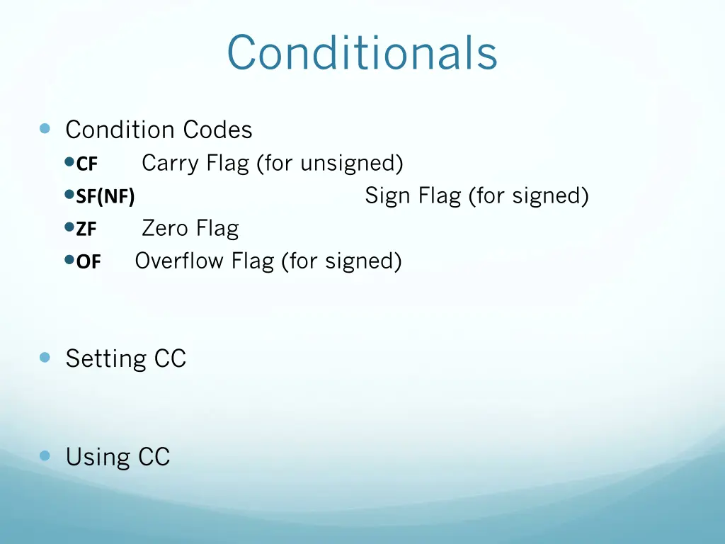 conditionals