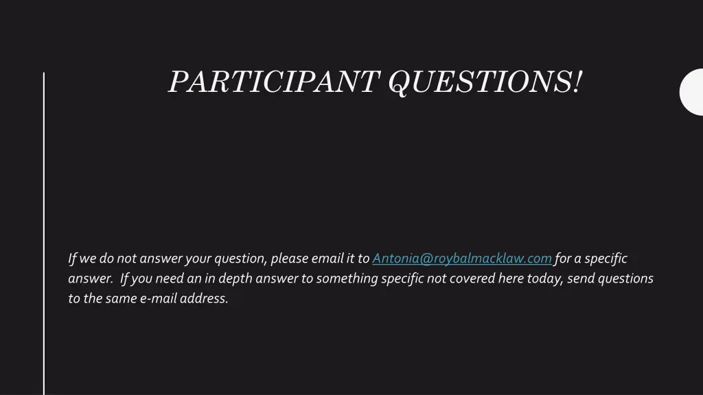 participant questions