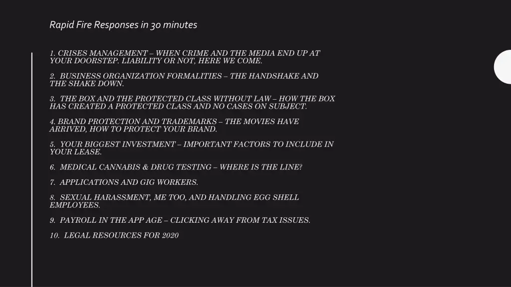 rapid fire responses in 30 minutes