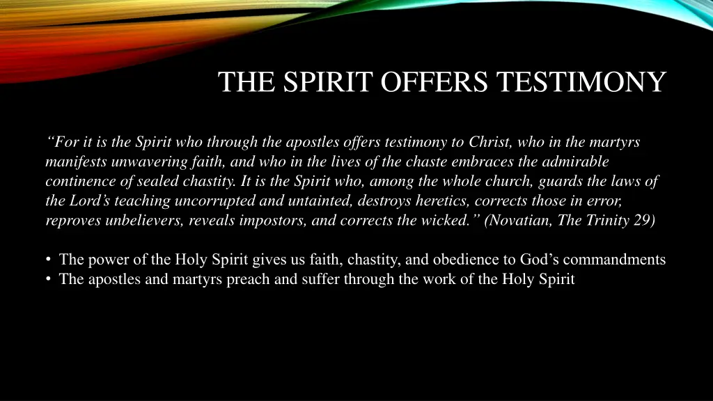 the spirit offers testimony