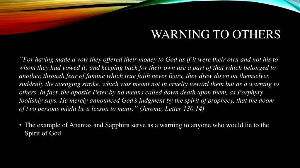 warning to others