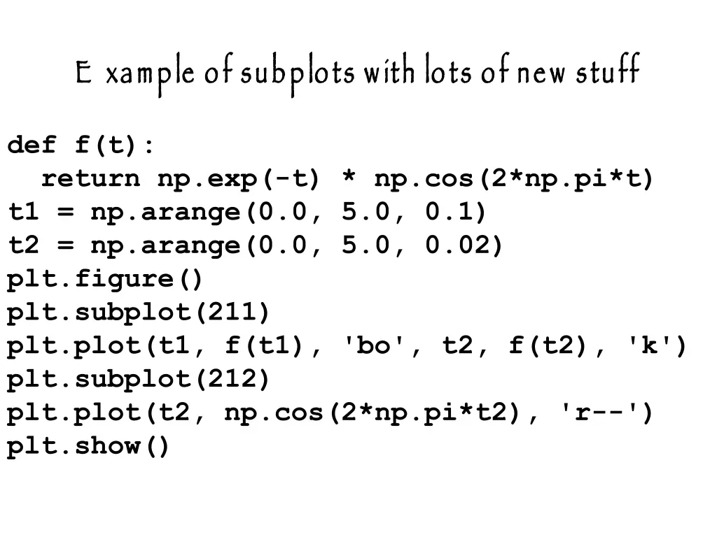 e xample of subplots with lots of new stuff