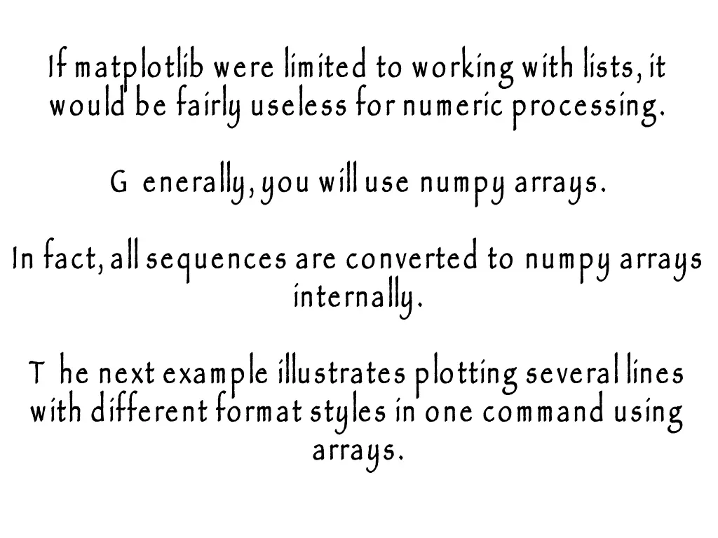 if matplotlib were limited to working with lists