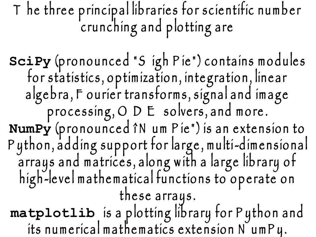 t he three principal libraries for scientific