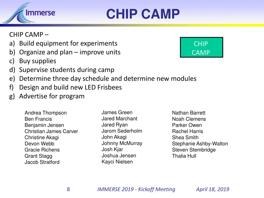 chip camp