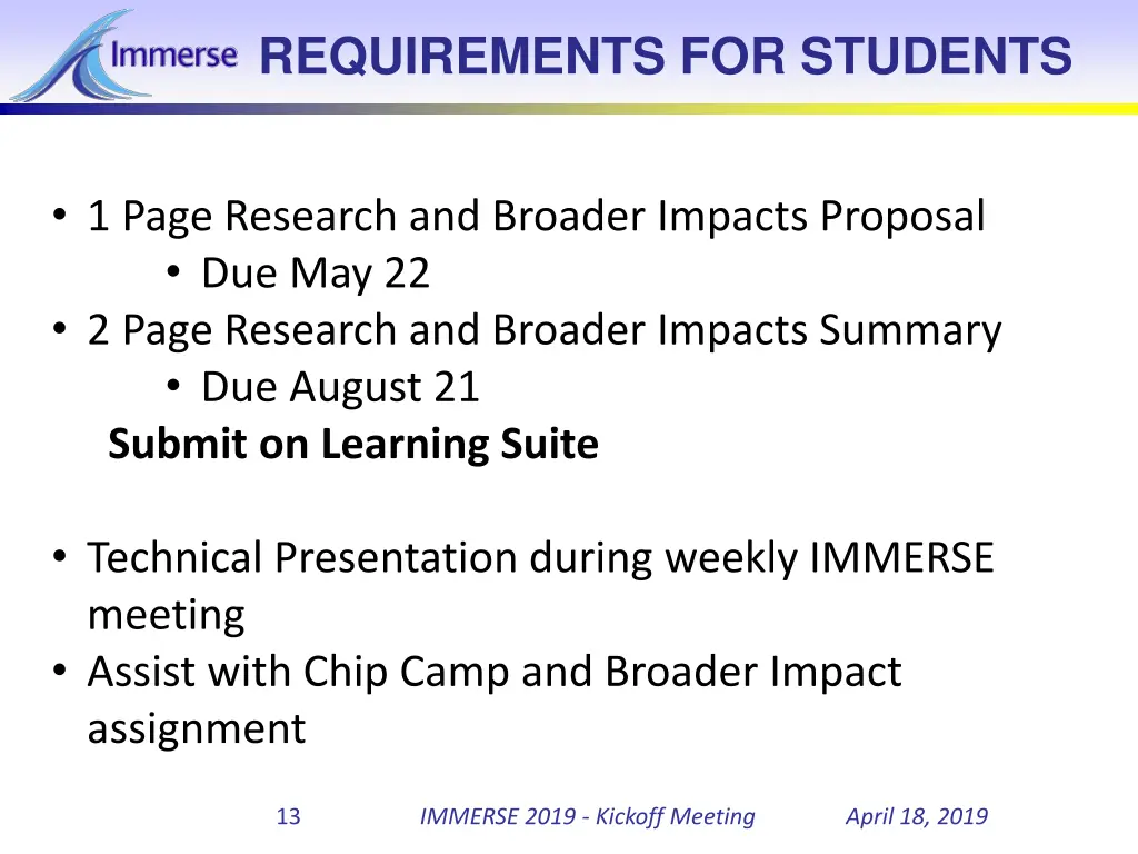 requirements for students