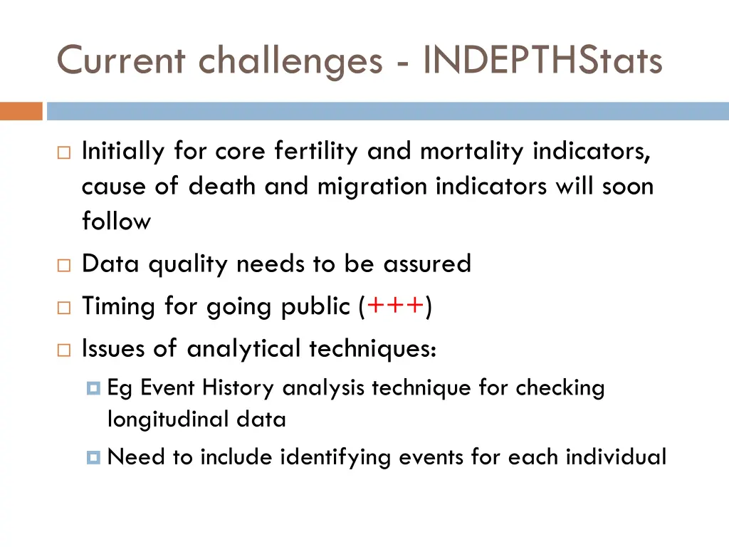 current challenges indepthstats