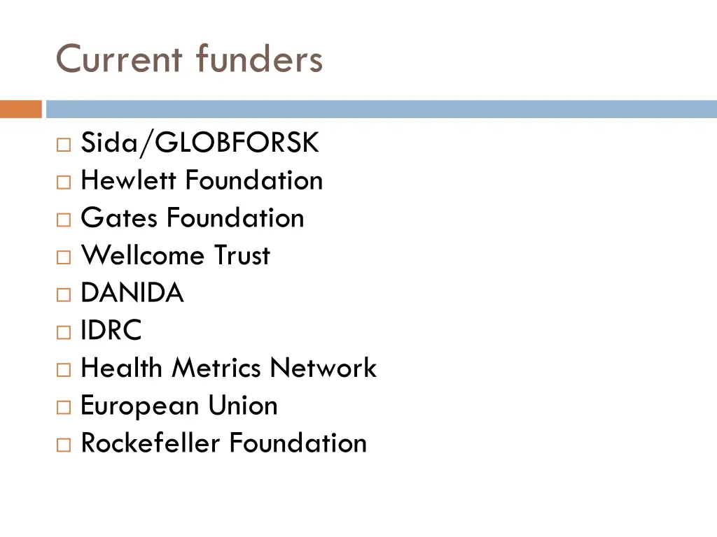 current funders