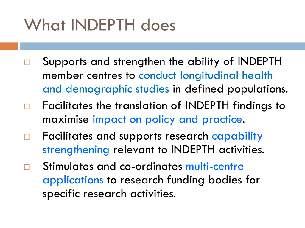what indepth does