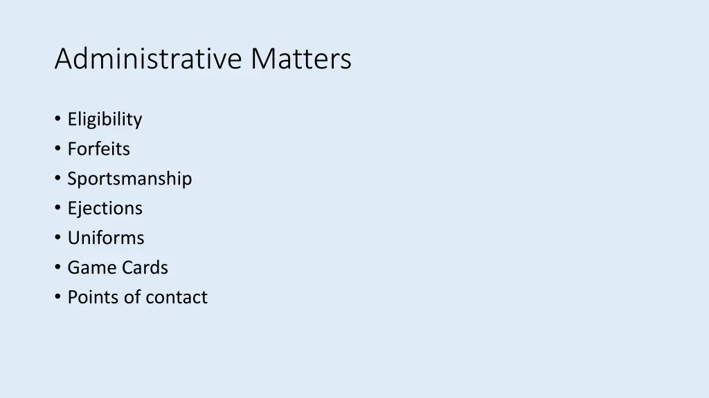 administrative matters 1