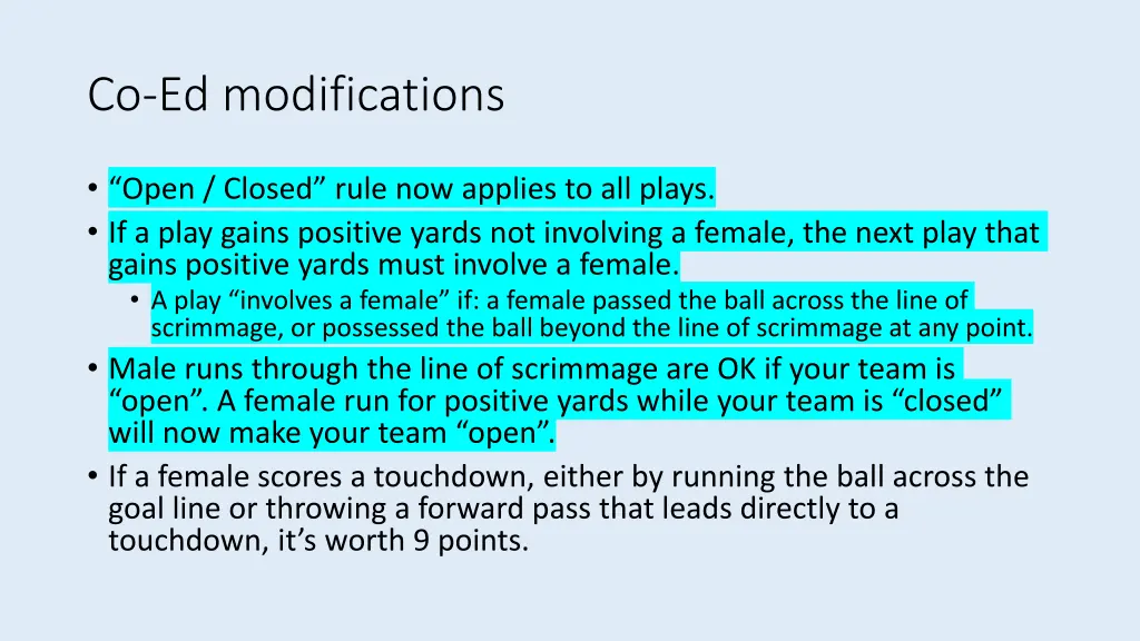 co ed modifications