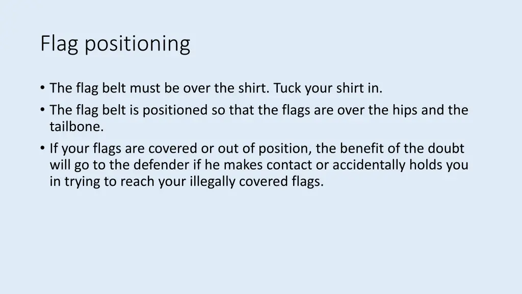 flag positioning
