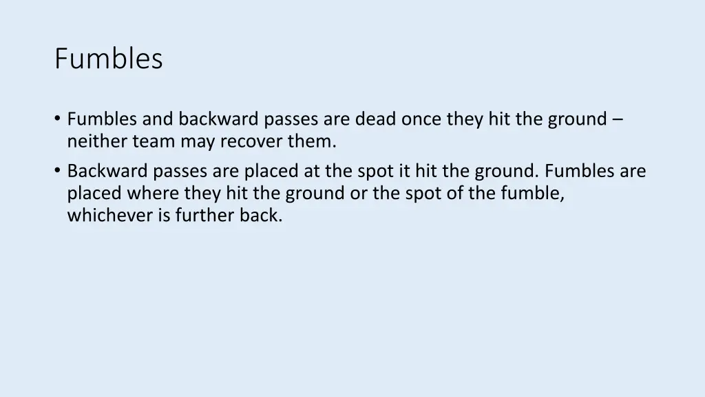 fumbles
