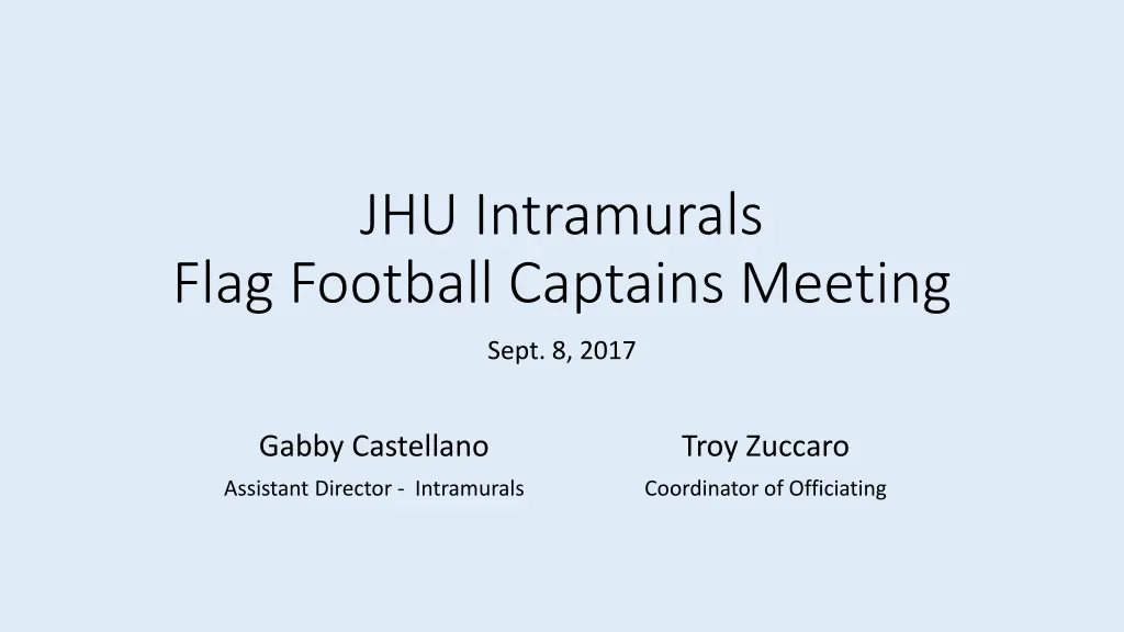 jhu intramurals flag football captains meeting