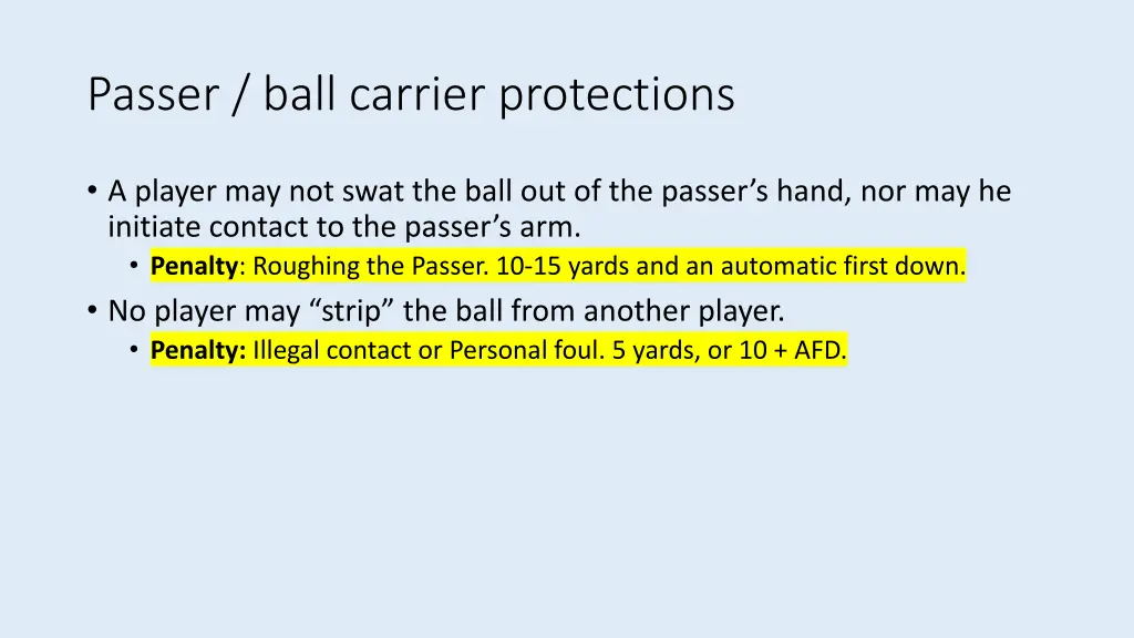 passer ball carrier protections