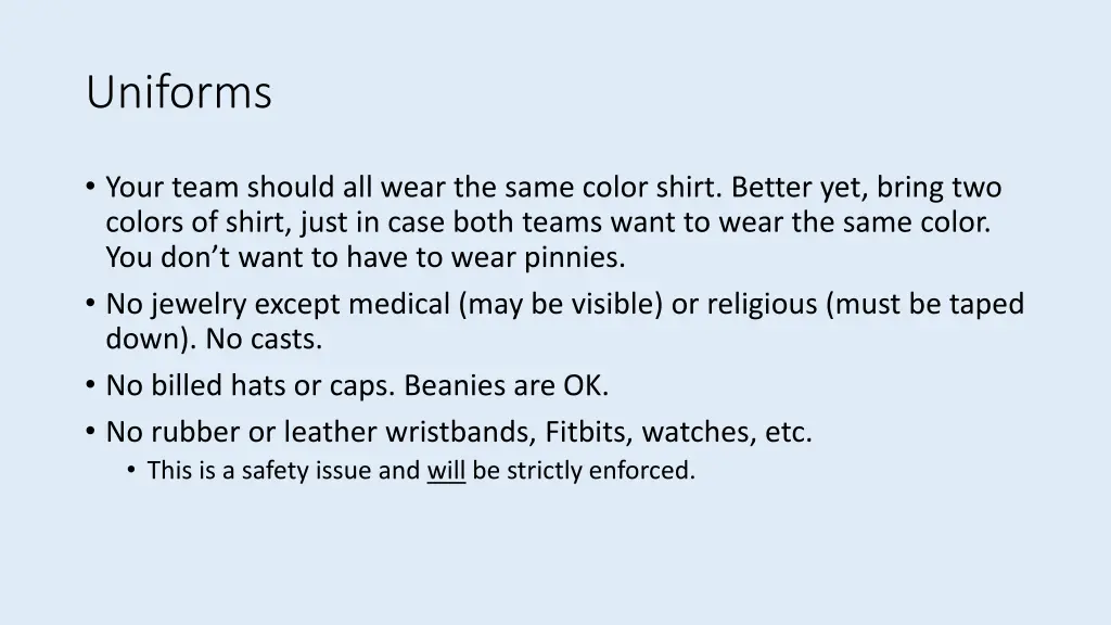 uniforms