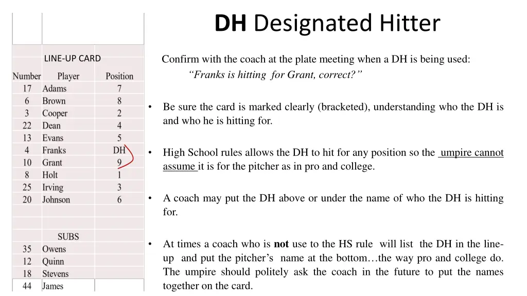 dh designated hitter