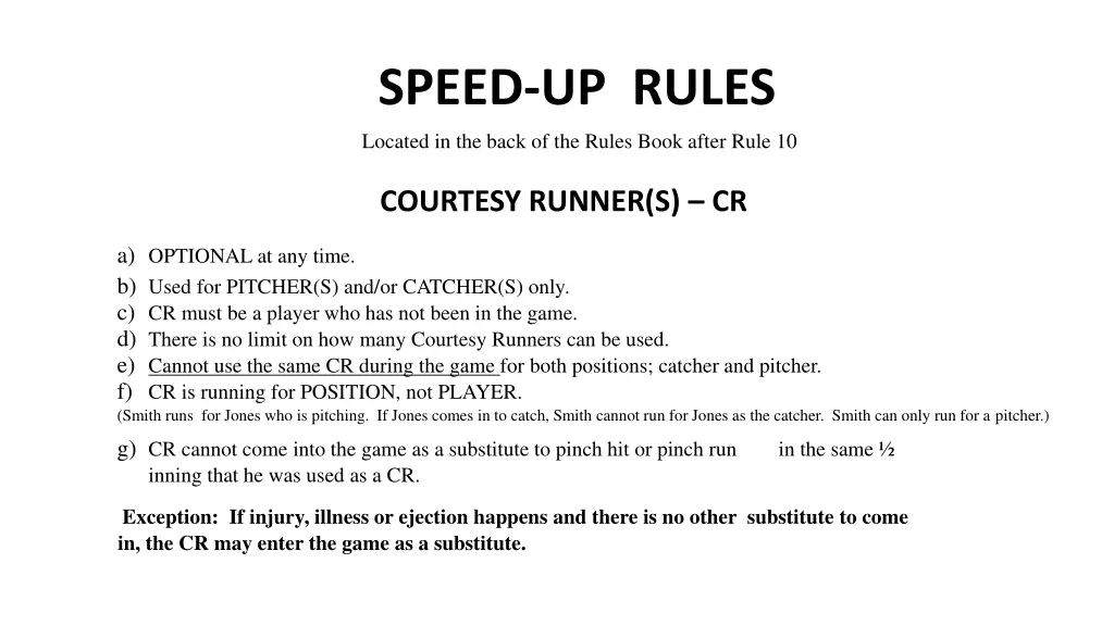 speed up rules
