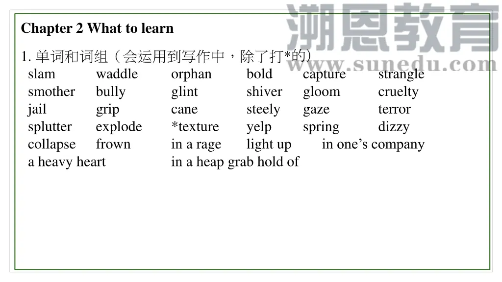 chapter 2 what to learn 1 1 slam waddle smother