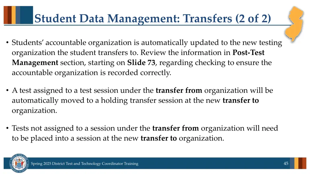 student data management transfers 2 of 2