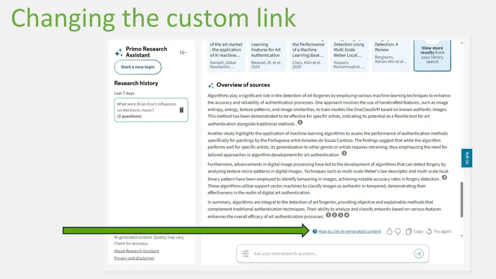 changing the custom link