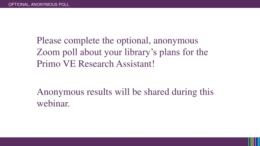 optional anonymous poll