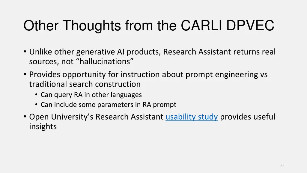 other thoughts from the carli dpvec