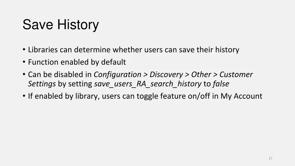 save history
