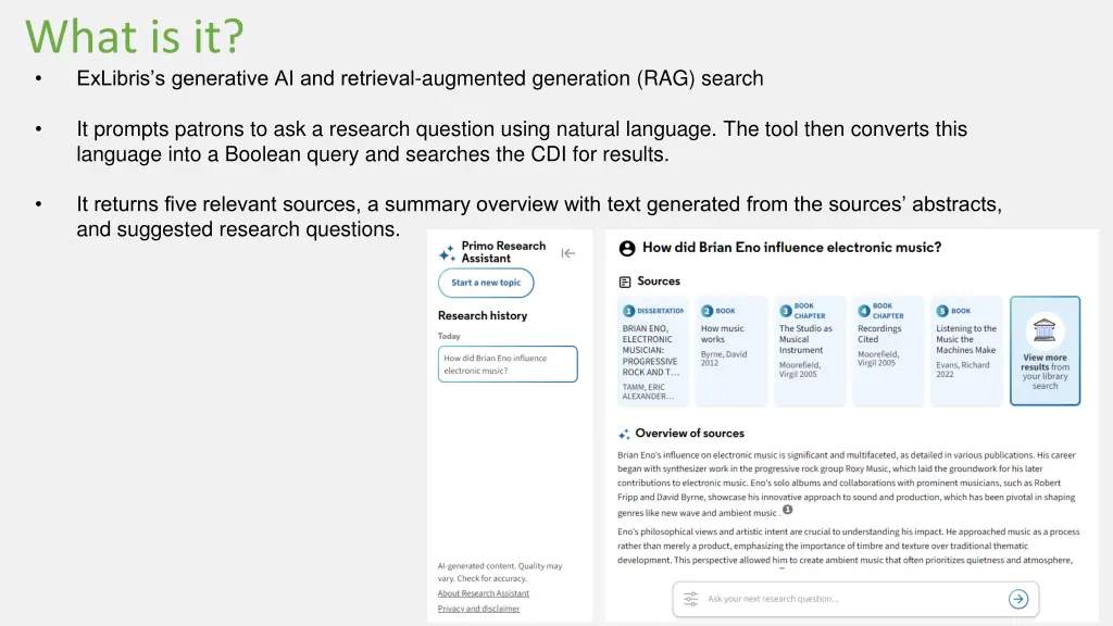what is it exlibris s generative ai and retrieval