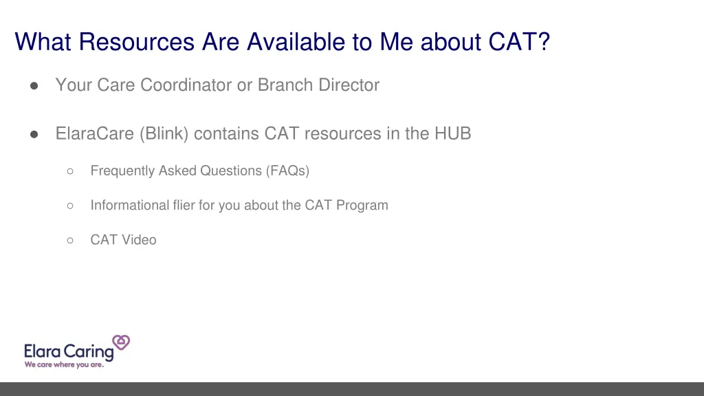what resources are available to me about cat