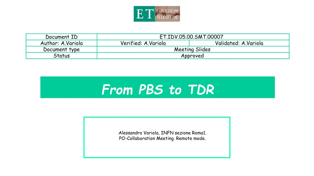 document id author a variola document type status