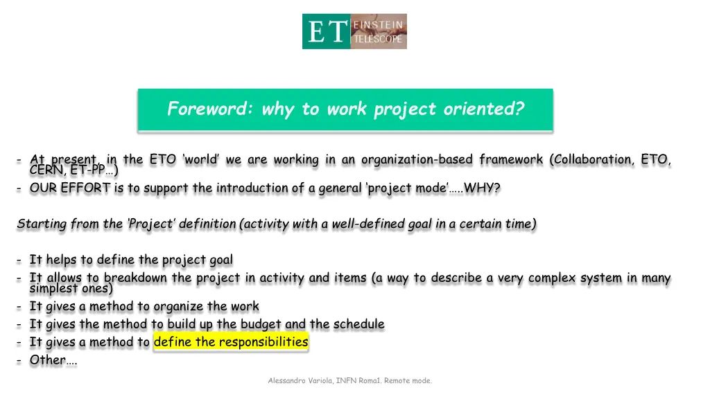 foreword why to work project oriented