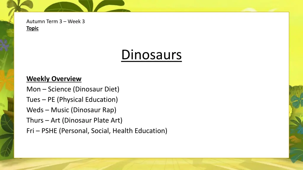 autumn term 3 week 3 topic