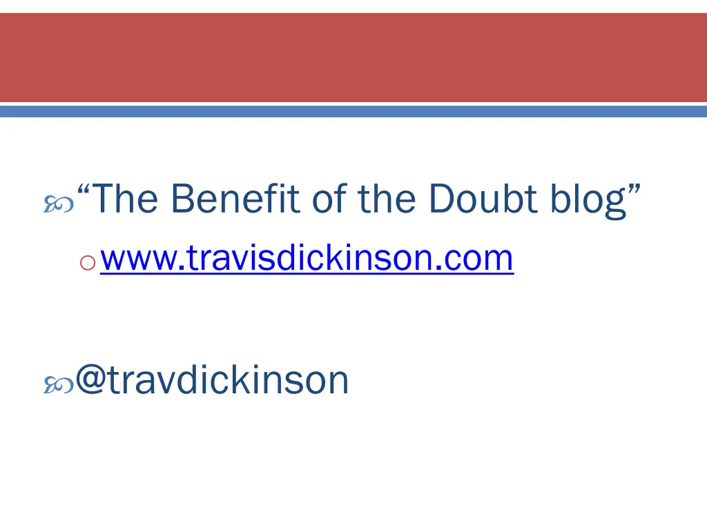 the benefit of the doubt blog