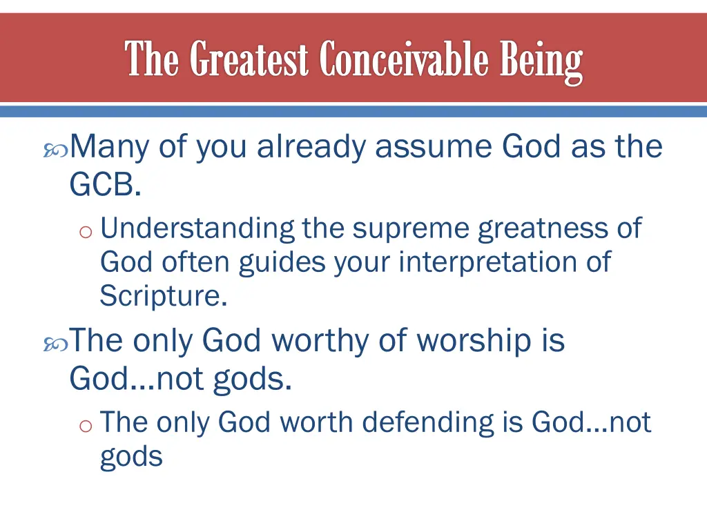 the greatest conceivable being 1