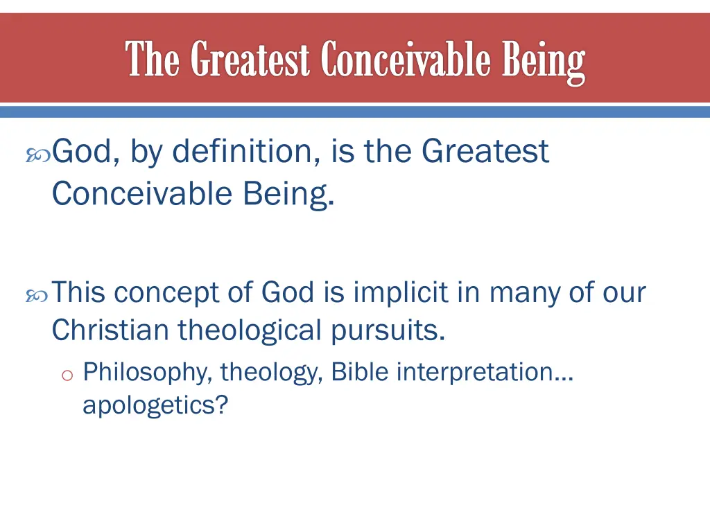 the greatest conceivable being