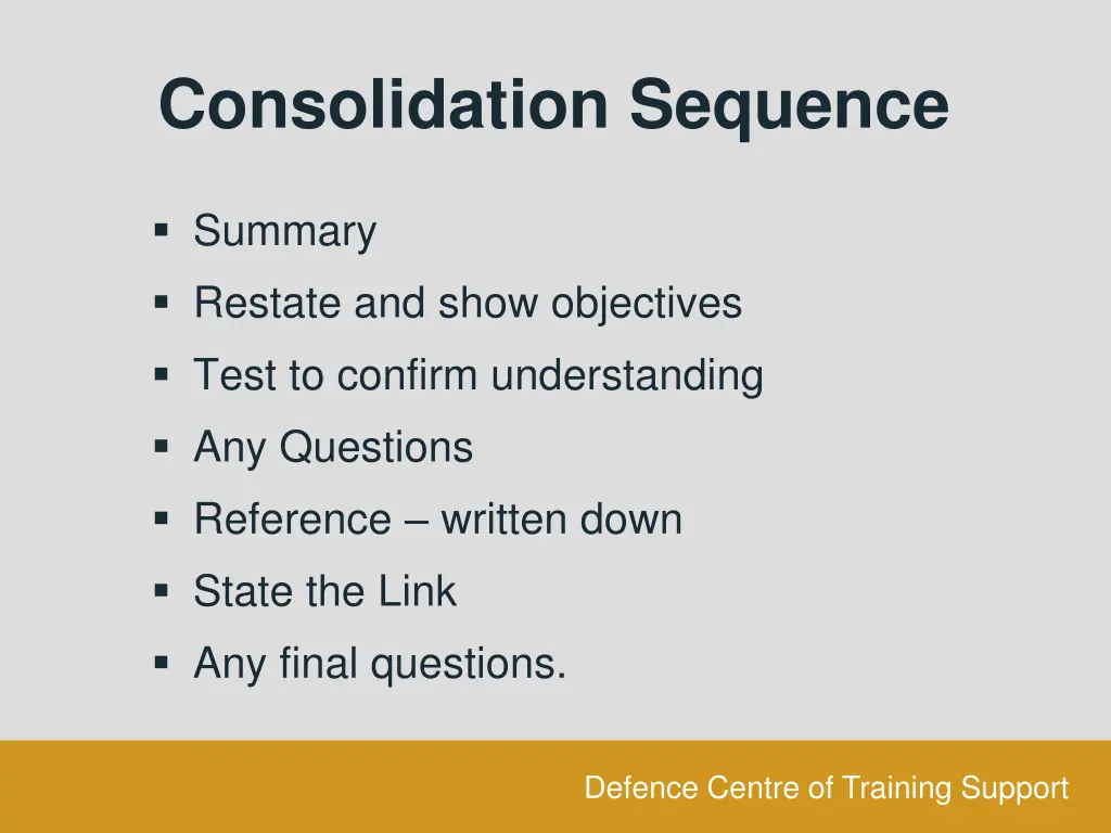 consolidation sequence