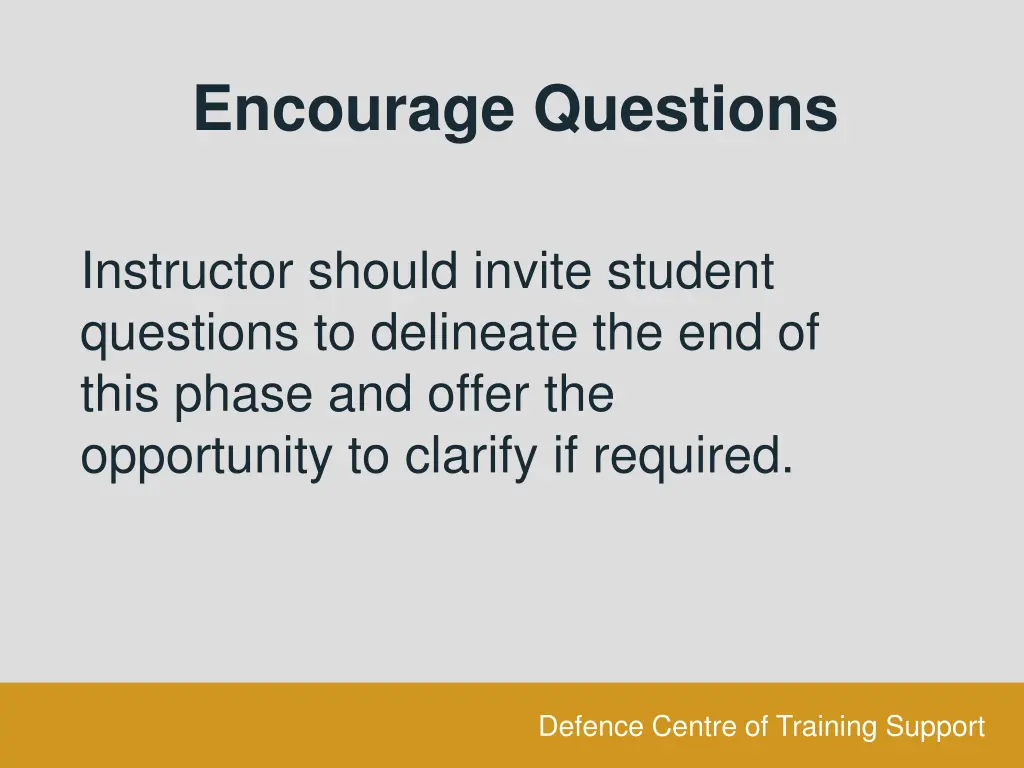encourage questions
