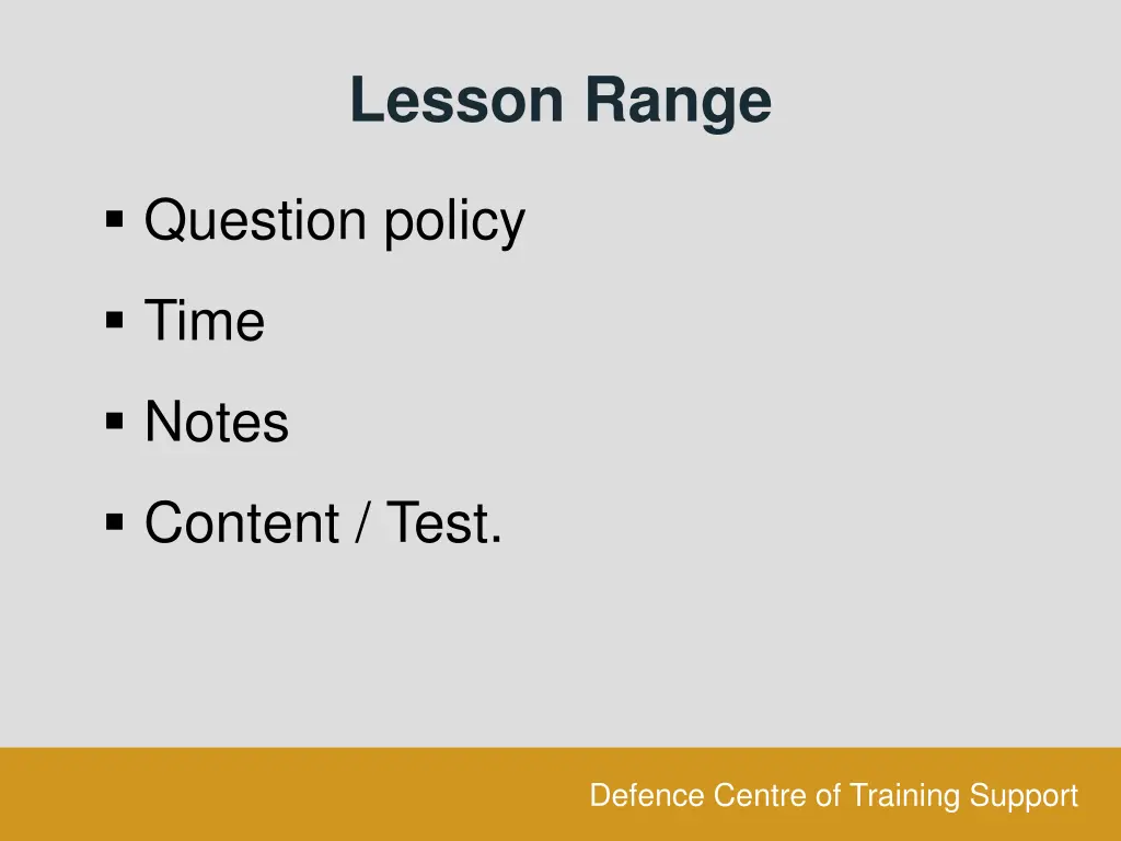 lesson range