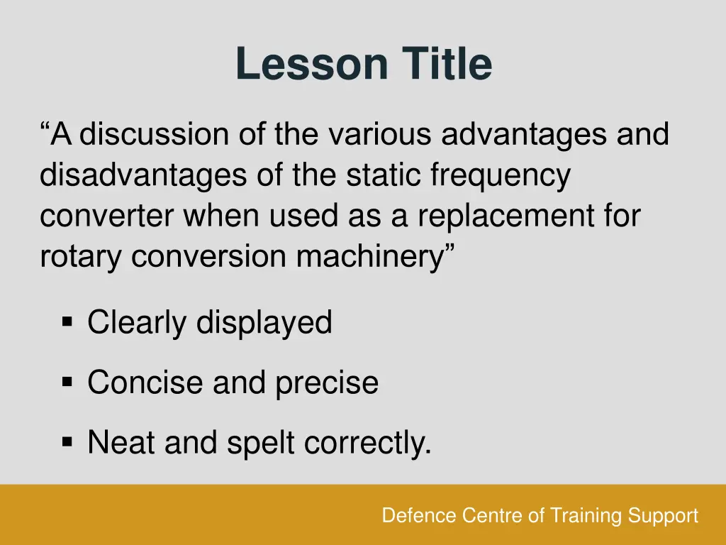 lesson title