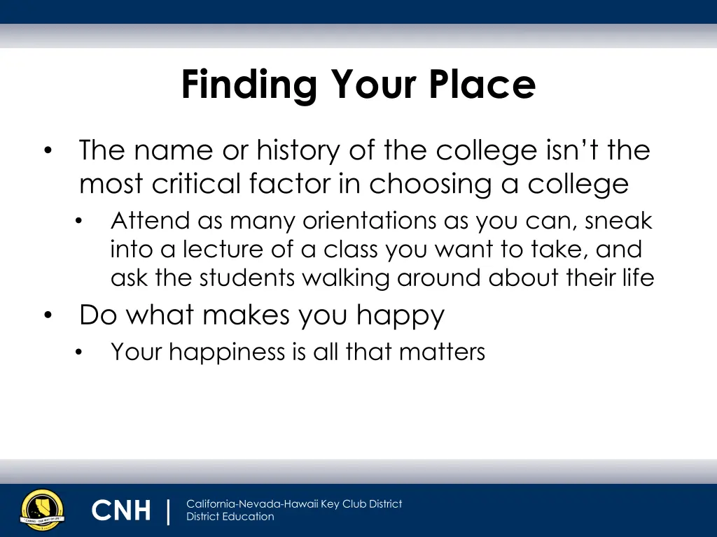 finding your place