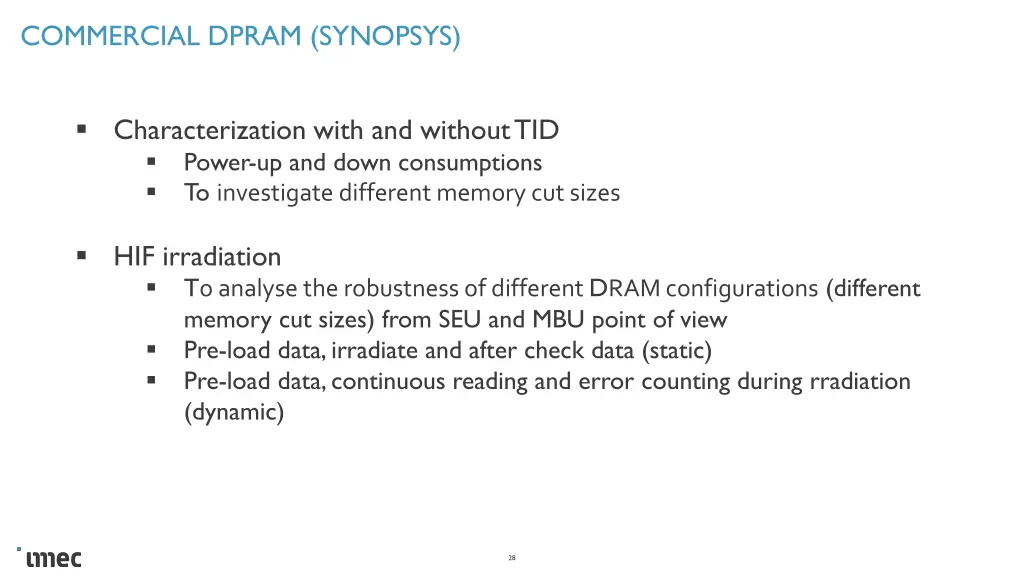 commercial dpram synopsys