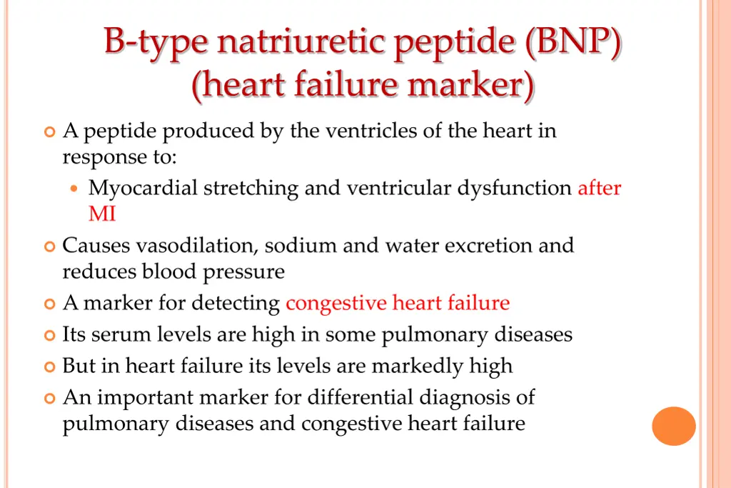 b type natriuretic peptide bnp heart failure