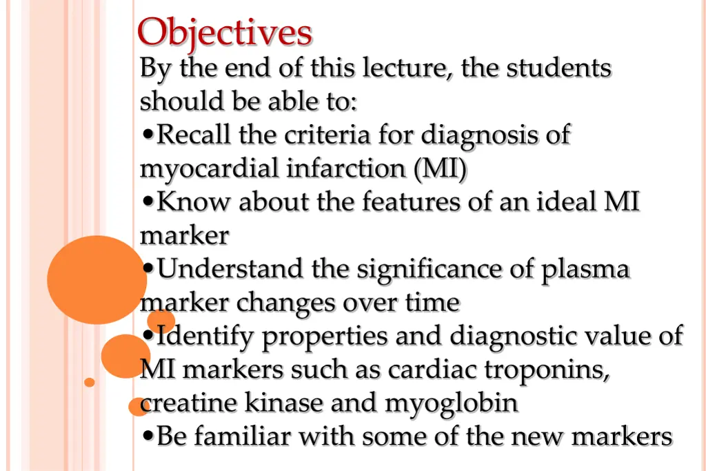 objectives by the end of this lecture
