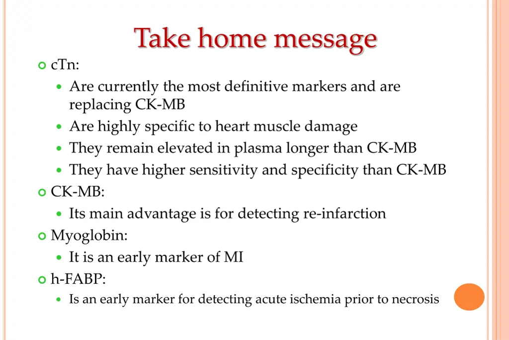 take home message