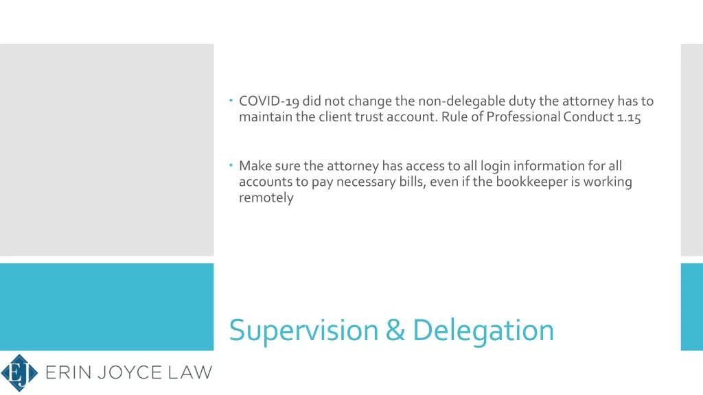 covid 19 did not change the non delegable duty