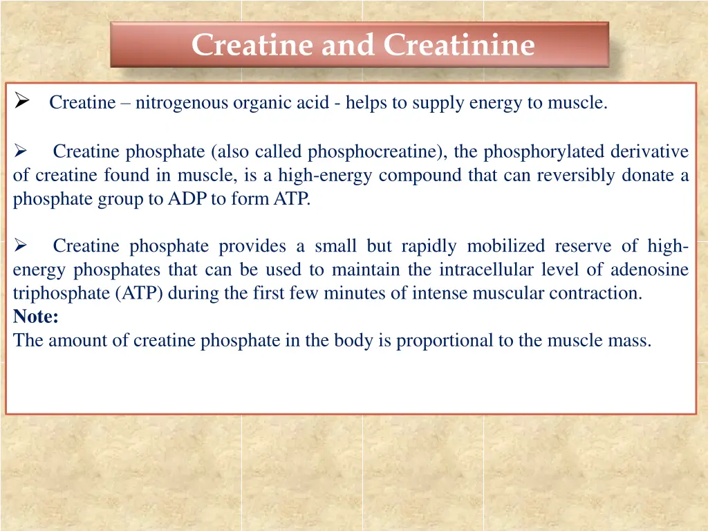 creatine and creatinine