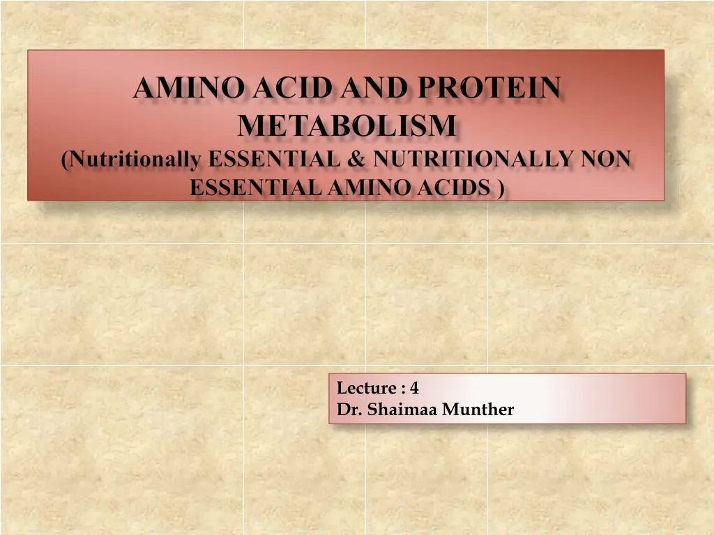 lecture 4 dr shaimaa munther